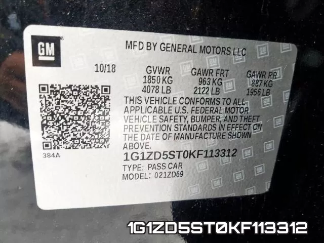 1G1ZD5ST0KF113312 фото 2