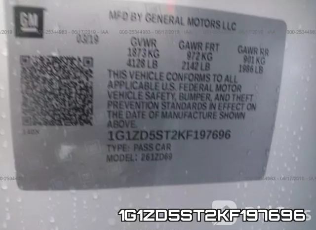 1G1ZD5ST2KF197696 фото 10
