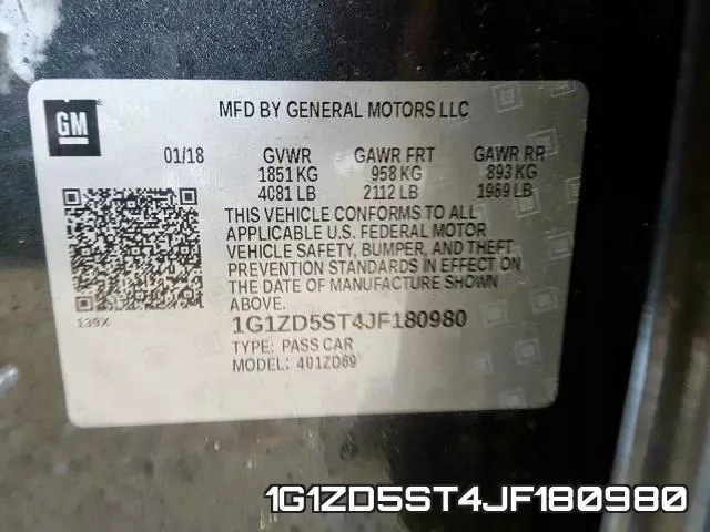 1G1ZD5ST4JF180980 фото 2