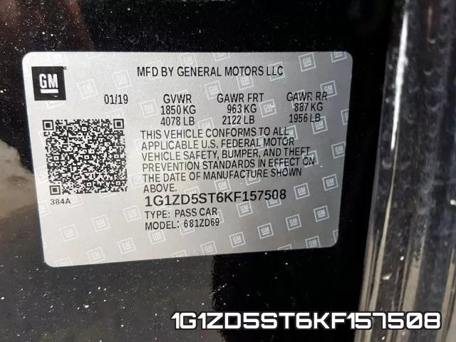 1G1ZD5ST6KF157508 фото 2