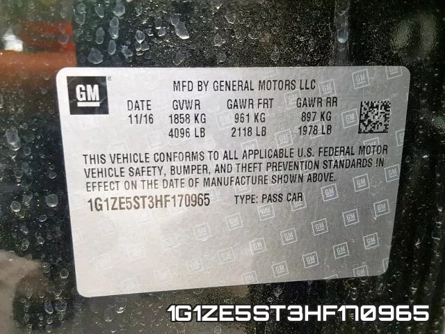 1G1ZE5ST3HF170965 фото 2