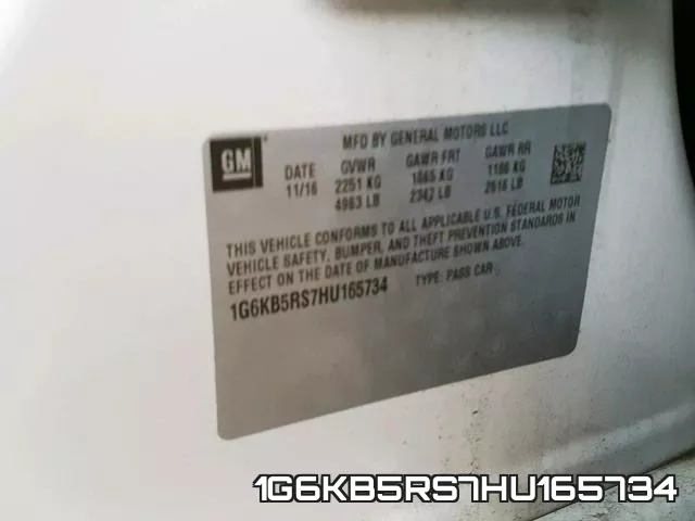 1G6KB5RS7HU165734 фото 2