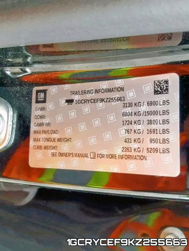 1GCRYCEF9KZ255663 фото 2