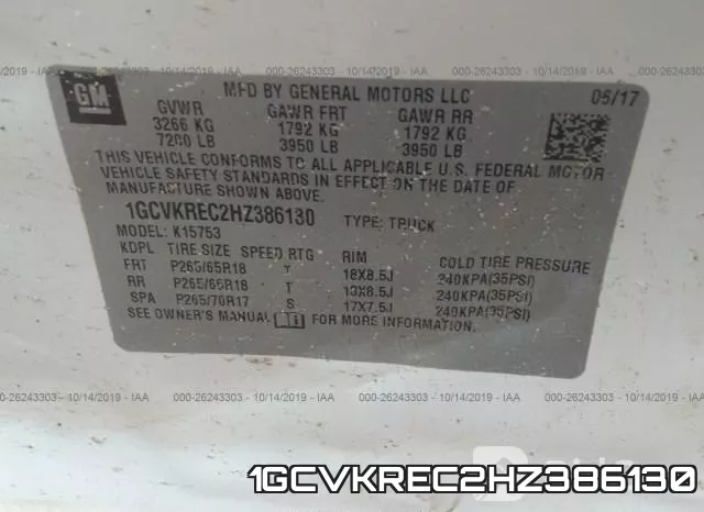 1GCVKREC2HZ386130 фото 10