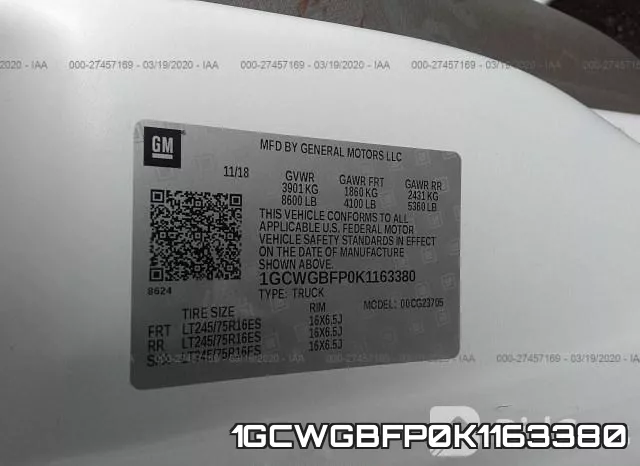 1GCWGBFP0K1163380 фото 10