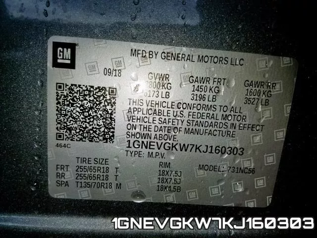 1GNEVGKW7KJ160303 фото 2