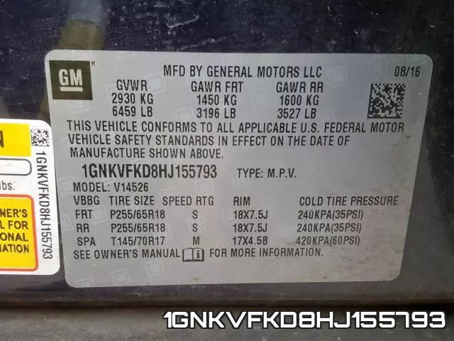 1GNKVFKD8HJ155793 фото 2