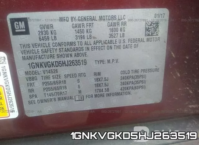 1GNKVGKD5HJ263519 фото 10