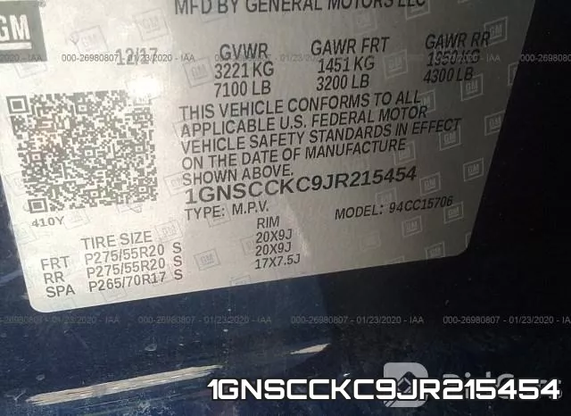 1GNSCCKC9JR215454 фото 10