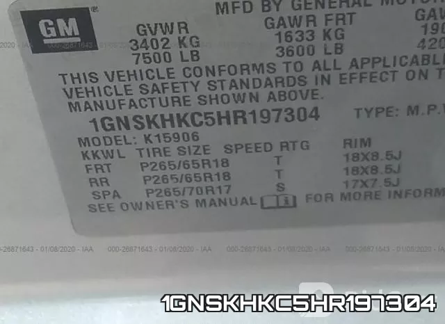 1GNSKHKC5HR197304 фото 10