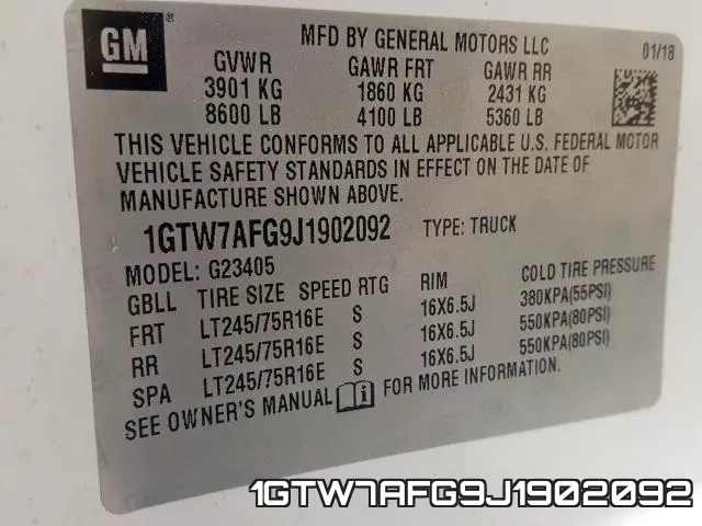 1GTW7AFG9J1902092 фото 2