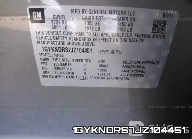 1GYKNDRS7JZ104451 фото 10