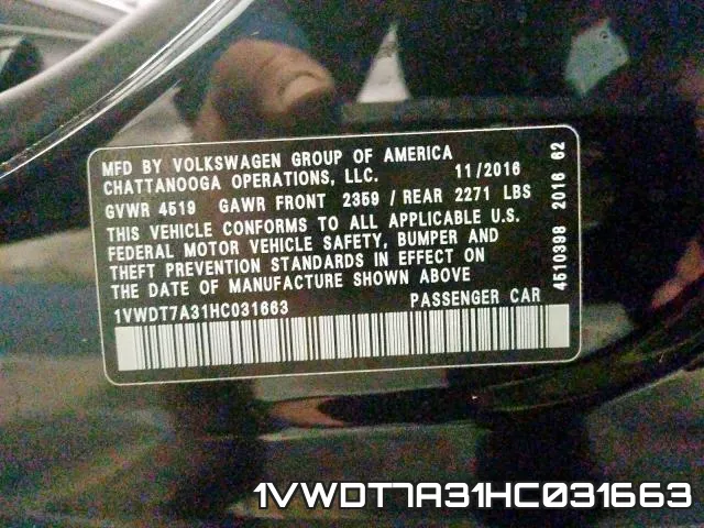 1VWDT7A31HC031663 фото 2