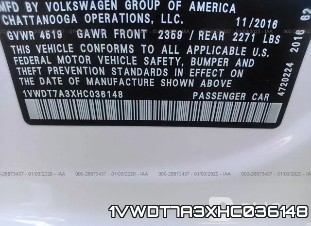 1VWDT7A3XHC036148 фото 10