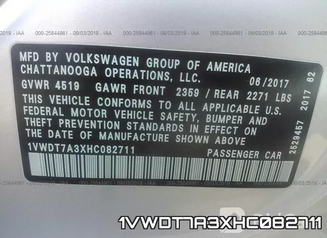1VWDT7A3XHC082711 фото 10
