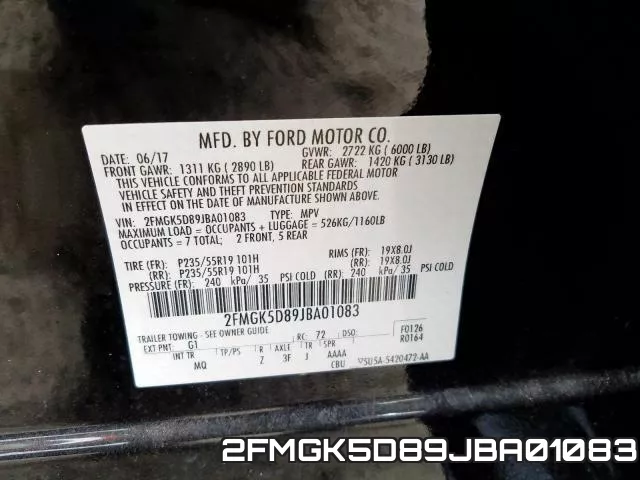2FMGK5D89JBA01083 фото 2