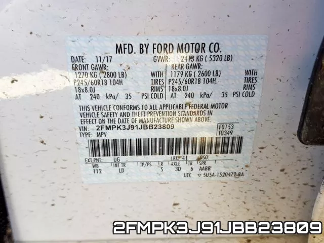 2FMPK3J91JBB23809 фото 2