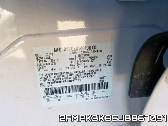 2FMPK3K85JBB67091 фото 2
