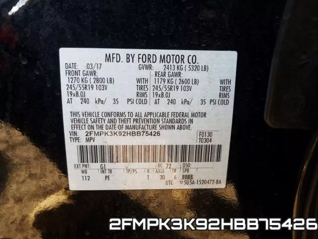 2FMPK3K92HBB75426 фото 2