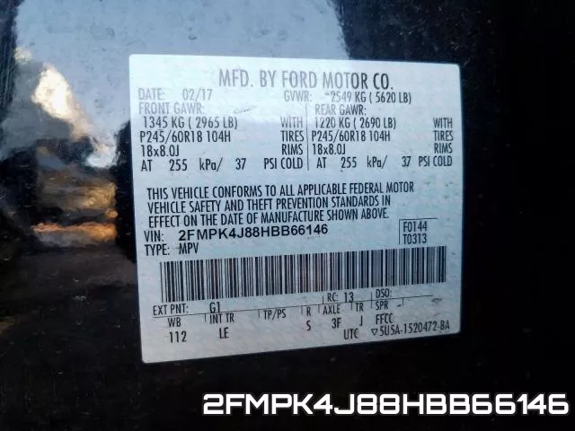2FMPK4J88HBB66146 фото 2