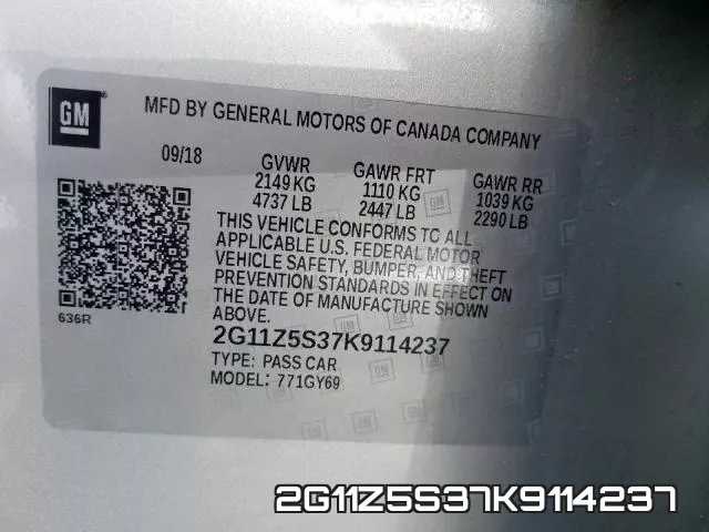 2G11Z5S37K9114237 фото 2