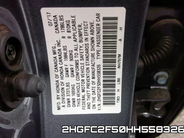 2HGFC2F50HH558326 фото 2