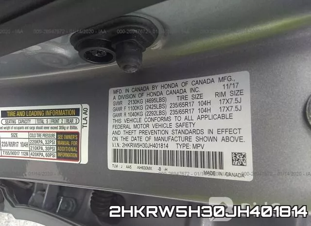 2HKRW5H30JH401814 фото 10