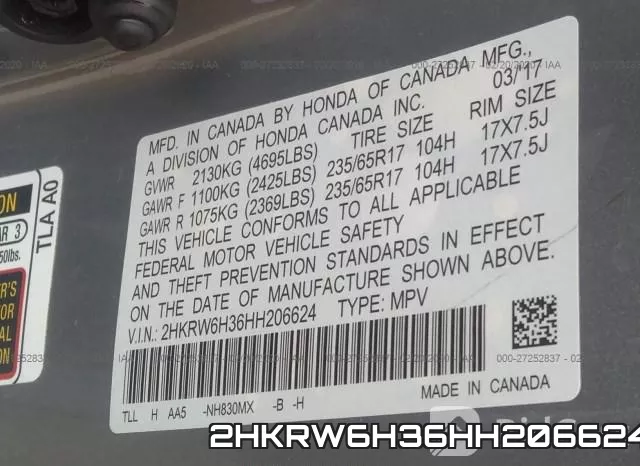 2HKRW6H36HH206624 фото 10