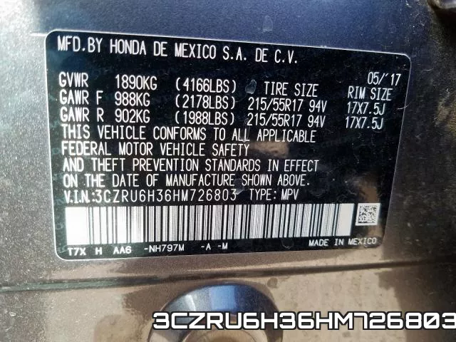 3CZRU6H36HM726803 фото 2