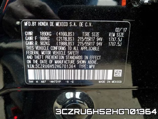 3CZRU6H52HG701364 фото 2