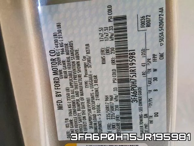 3FA6P0H75JR195981 фото 2