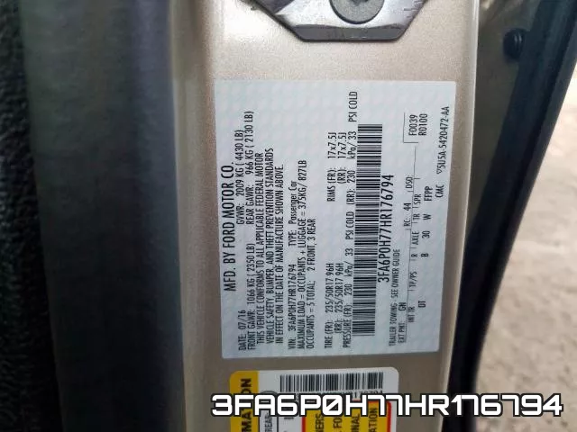 3FA6P0H77HR176794 фото 2