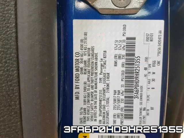 3FA6P0HD9HR251355 фото 2