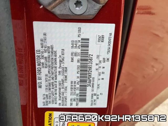 3FA6P0K92HR135872 фото 2