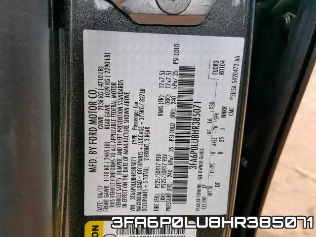 3FA6P0LU8HR385071 фото 2