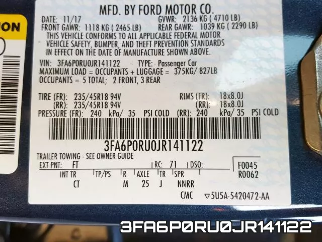 3FA6P0RU0JR141122 фото 2