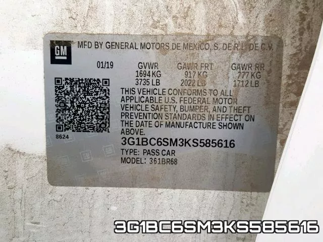 3G1BC6SM3KS585616 фото 2