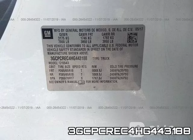 3GCPCREC4HG443188 фото 10