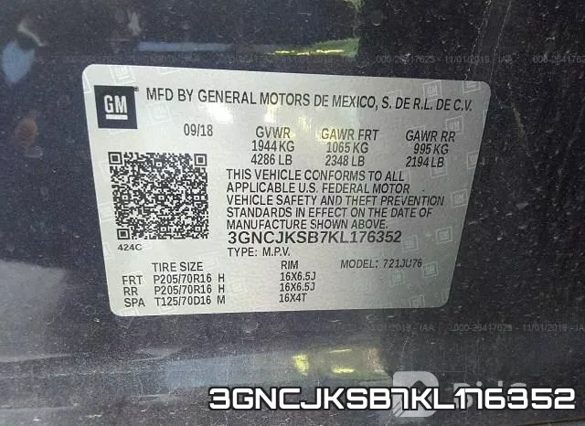 3GNCJKSB7KL176352 фото 10