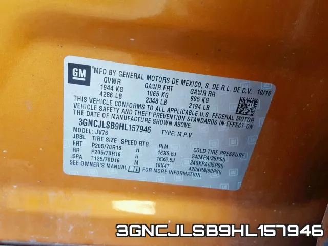 3GNCJLSB9HL157946 фото 2