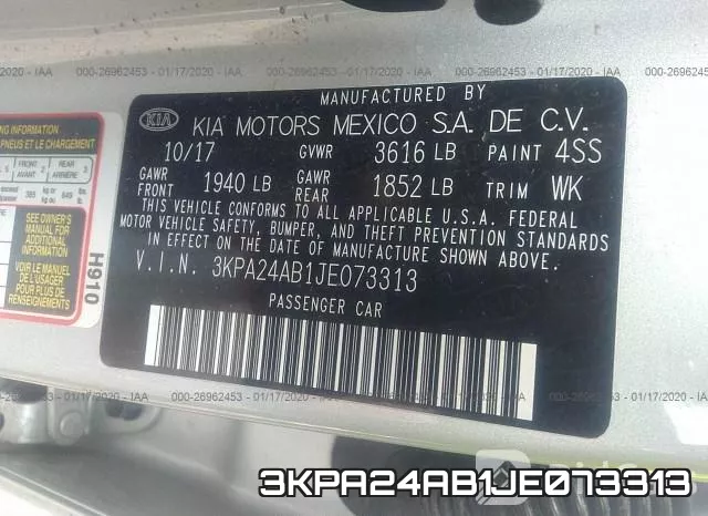 3KPA24AB1JE073313 фото 10