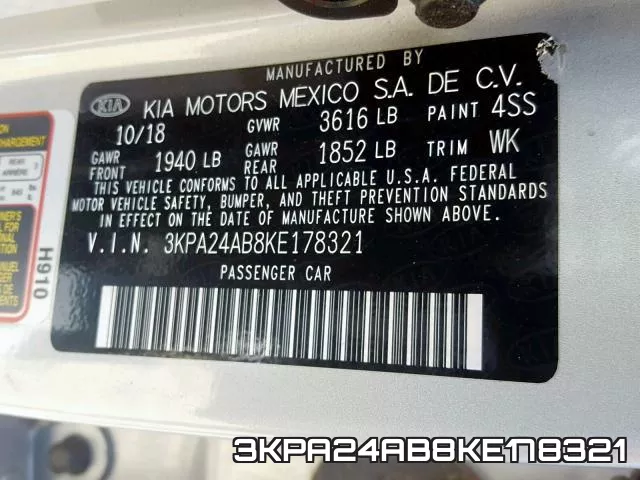 3KPA24AB8KE178321 фото 2