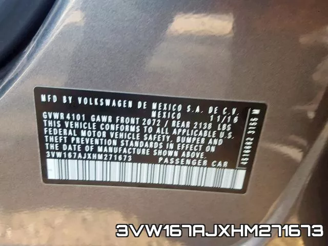 3VW167AJXHM271673 фото 2