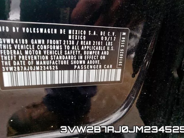 3VW2B7AJ0JM234525 фото 2