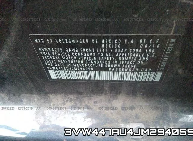 3VW447AU4JM294059 фото 10