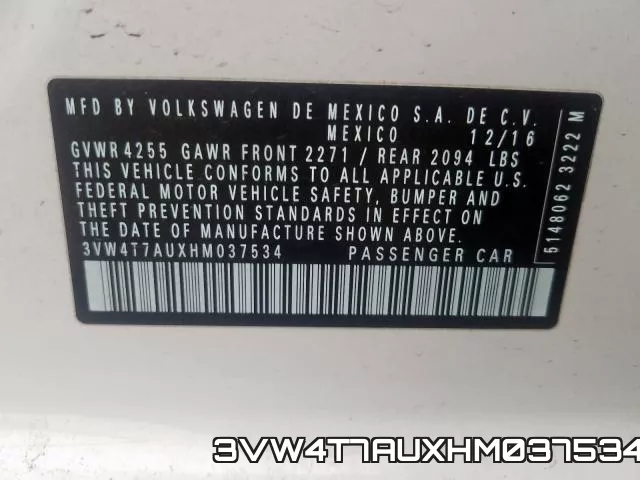 3VW4T7AUXHM037534 фото 2