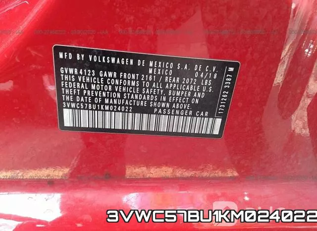 3VWC57BU1KM024022 фото 10