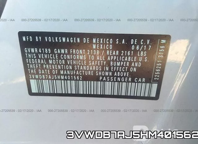 3VWDB7AJ5HM401562 фото 10