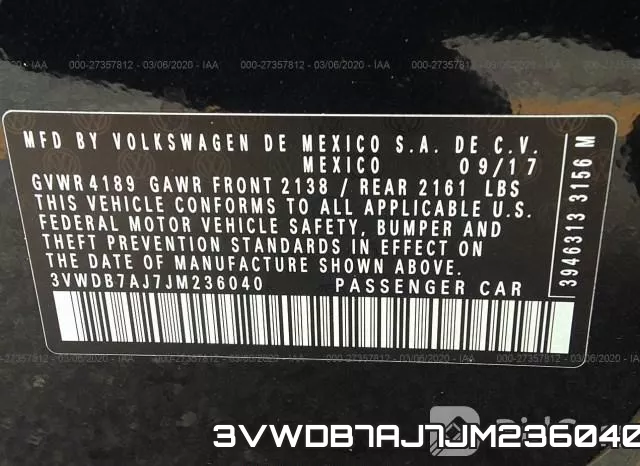 3VWDB7AJ7JM236040 фото 10