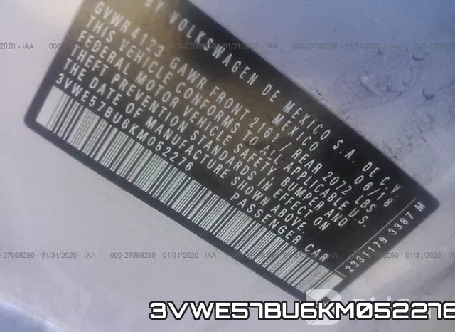 3VWE57BU6KM052276 фото 10